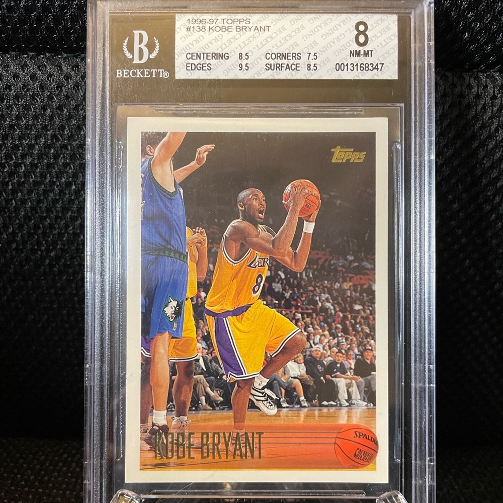 1996-97 Topps #138 Kobe Bryant Card Beckett Graded 8NM—MT